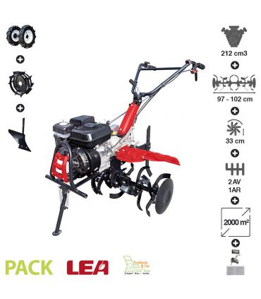 Motoculteur thermique pack labour roues agraires et metal charrue vitesses 2AV-1AR LEA LE42212-97W21