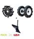 Pack charrue monosoc, roues agraires et fer LEA pour motobineuse et motoculteur toutes marques