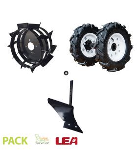 Pack charrue monosoc, roues agraires et fer LEA pour motobineuse et motoculteur toutes marques Pack charrue monosoc, roues agraires et fer LEA pour motobineuse et motoculteur toutes marques