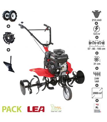 Motobineuse thermique 5,6cv 212cc euro 5 2 vitesses AV 1 AR largeur travail 105cm LEA LE4212-105DW