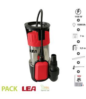 Pompe immergée submersible à flotteur 1100w corps inox débit 15000l/h LEA LE70110-10S Pompe immergée submersible à flotteur 1100w corps inox débit 15000l/h LEA LE70110-10S