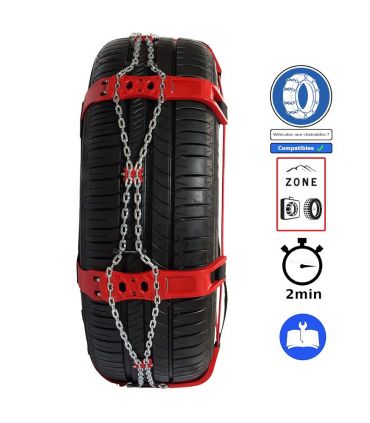 Chaine à neige montage chaussette pour chaînage particulier 215/55R17 Steel Sock