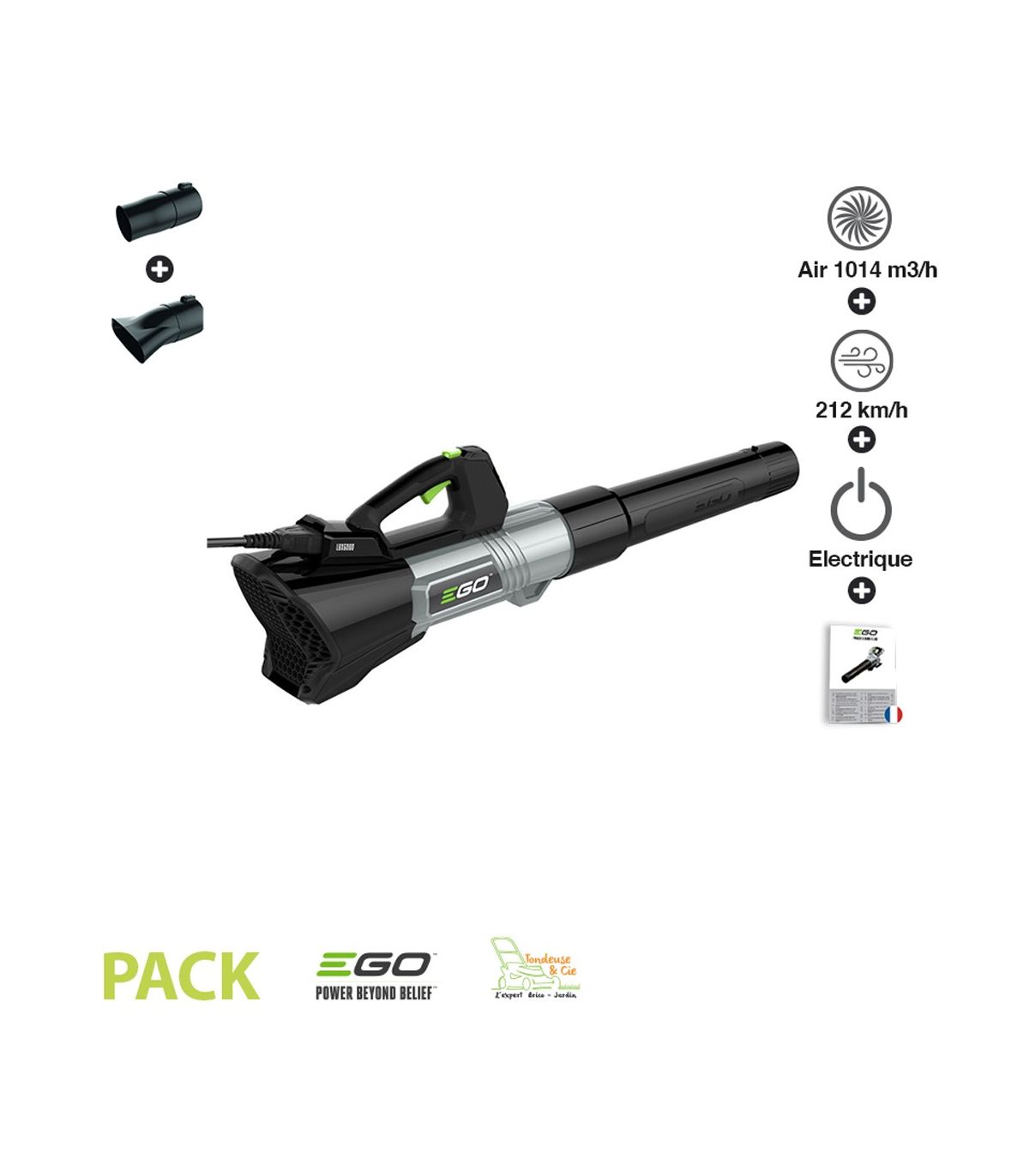 Pack souffleur de feuilles sans fil 150km/h batterie 20v 4Ah
