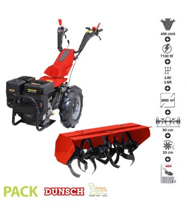 Motoculteur 418cc diesel 9 CV 3 vitesses Avant et Arrière rotovator DU45406MF Dunsch 