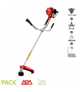 Débroussailleuse thermique 2 temps 52 cm3 coupe 42cm lame 3 dents harnais VILLAGER AGM520E