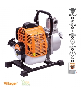 Motopompe thermique 2 temps 8m3 par heure raccord 1 pouce Villager WP10E Motopompe thermique 2 temps 8m3 par heure raccord 1 pouce Villager WP10E