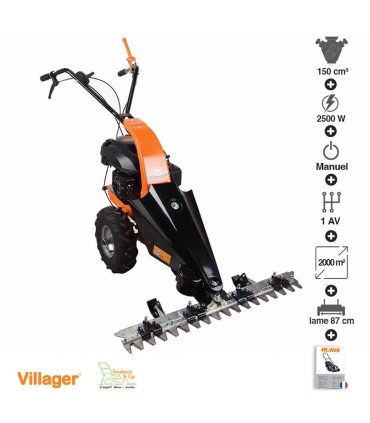 Motofaucheuse thermique 150cc 3,4cv lame coupe 87cm vitesse 1AV-1AR Villager VFM888R