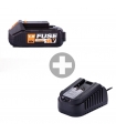 Batterie Lithium ion 18 volts 1,5Ah avec chargeur 2.4A Villager Fuse