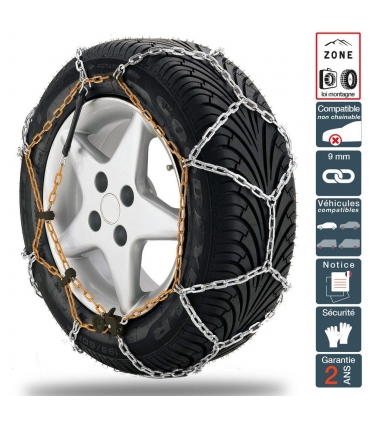 Chaines à neige pneu 225/45R18 225/50R17 245/40R17 loi Montagne 9mm