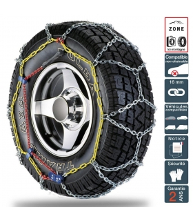 Chaines neige 4x4 SUV Utilitaires 16mm pneu 255/65R17 homologuées loi Montagne