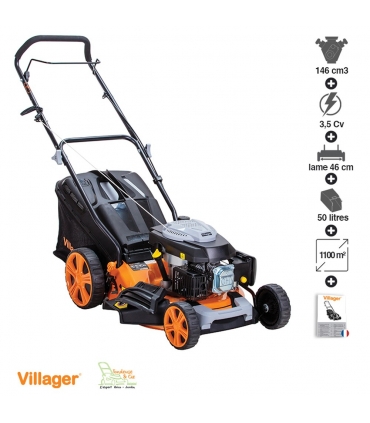 Tondeuse thermique mulching 146cc 4 en 1 coupe 46cm Villager Prime 4011T