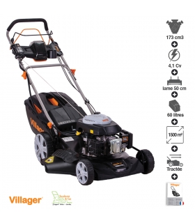 Tondeuse tractée mulching démarrage électrique 173cc 4 en 1 lame 50cm Villager Falcon 5111T-ES Tondeuse tractée mulching démarrage électrique 173cc 4 en 1 lame 50cm Villager Falcon 5111T-ES