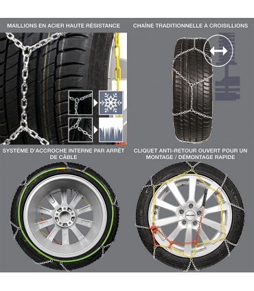 Chaine neige eco PRIME 9mm 165/50x15 165/65x14 195/45x14