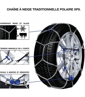 Chaine neige voiture 195/65R16 - 205/40R18 - 205/50R17 - 205/55R16 - 205/60R16 - 205/65R15