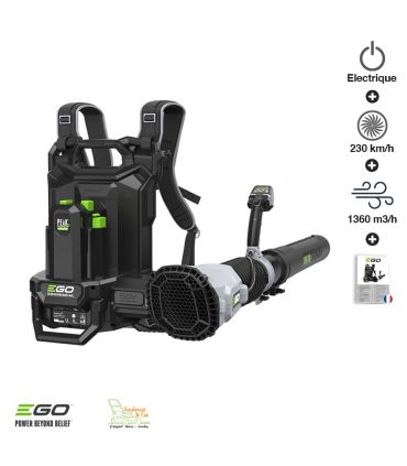 Souffleur professionnel 1360m3 heure EGO LBP8000E harnais dorsal