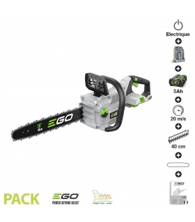 Pack tronconneuse electrique batterie 56v 5ah chargeur rapide Ego Power  guide Oregon 40 cm CS1614E- Pack tronconneuse electrique batterie 56v 5ah chargeur rapide Ego Power  guide Oregon 40 cm CS1614E-