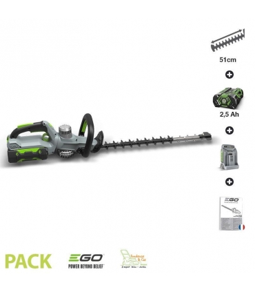 Pack taille-haies arbustes batterie et chargeur inclus lamier 51cm EGO HT5100E
