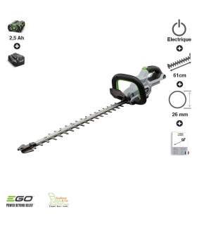 Pack sculpte-haies sans fil batterie et chargeur inclus lame double 60 cm Egopower HT2410E Pack sculpte-haies sans fil batterie et chargeur inclus lame double 60 cm Egopower HT2410E