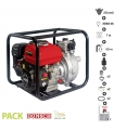 Motopompe thermique à forte pression 6,5 bars,débit de 30m3/h LEA LE71212-50H