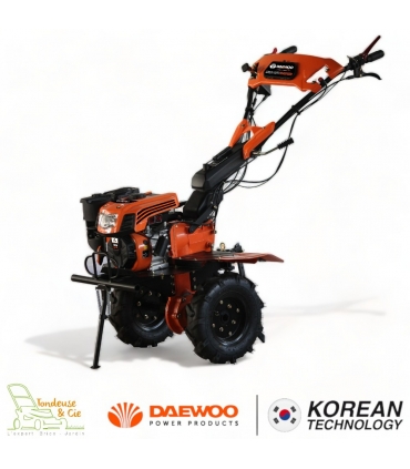 Motoculteur thermique à traction 212cm3, largeur de travail jusqu'à 130cm, 2 vitesses AV/1 AR, guidon ajustable - DAEWOO