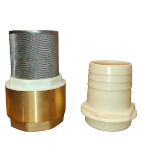 Clapet anti retour laiton avec crépine et manchette pour motopompe 2 pouces Clapet anti retour laiton avec crépine et manchette pour motopompe 2 pouces