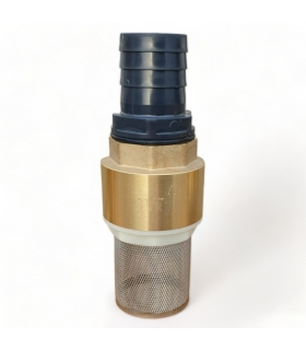 Clapet anti retour en laiton avec crépine et manchette, pour pompe - 1,5 pouces (40 mm) Clapet anti retour en laiton avec crépine et manchette, pour pompe - 1,5 pouces (40 mm)
