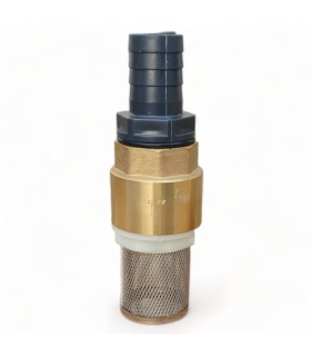 Clapet anti retour en laiton avec crépine et manchette, pour pompe - 1 pouce (25 mm) Clapet anti retour en laiton avec crépine et manchette, pour pompe - 1 pouce (25 mm)