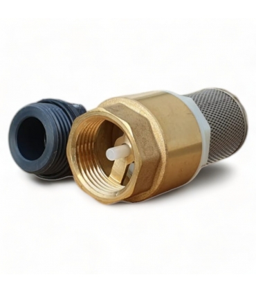 Clapet anti retour en laiton avec crépine et manchette, pour pompe - 1 pouce (25 mm)