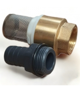 Clapet anti retour en laiton avec crépine et manchette, pour pompe - 3/4 pouce (20 mm) Clapet anti retour en laiton avec crépine et manchette, pour pompe - 3/4 pouce (20 mm)