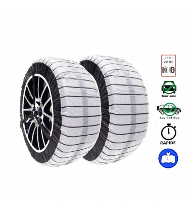 Chaussettes neige pour auto Suv 4x4 255-50R21 homologuées loi Montagne - SILK-100