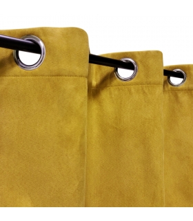 Rideau suédine thermique doublé polaire, Jaune moutarde - 140x240cm prêt a poser, Atout Ciel Rideau suédine thermique doublé polaire, Jaune moutarde - 140x240cm prêt a poser, Atout Ciel