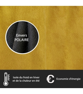 Rideau suédine thermique doublé polaire, Jaune moutarde - 140x240cm prêt a poser, Atout Ciel Rideau suédine thermique doublé polaire, Jaune moutarde - 140x240cm prêt a poser, Atout Ciel