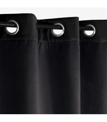 Rideau occultant thermique à œillets, Noir - 140x240cm prêt a poser Atout Ciel