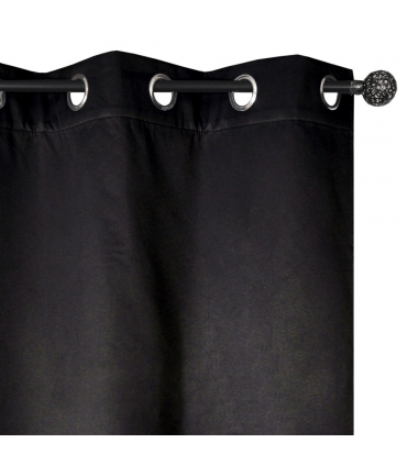 Rideau occultant thermique à œillets, Noir - 140x240cm prêt a poser Atout Ciel