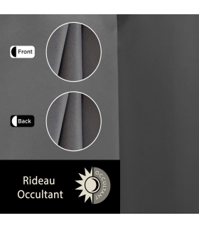 Rideau occultant à œillets, Gris - 140x240cm prêt a poser Atout Ciel Rideau occultant à œillets, Gris - 140x240cm prêt a poser Atout Ciel
