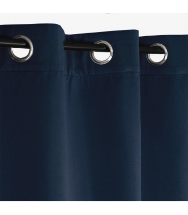 Rideau occultant thermique à œillets, Bleu indigo - 140x240cm prêt a poser Atout Ciel