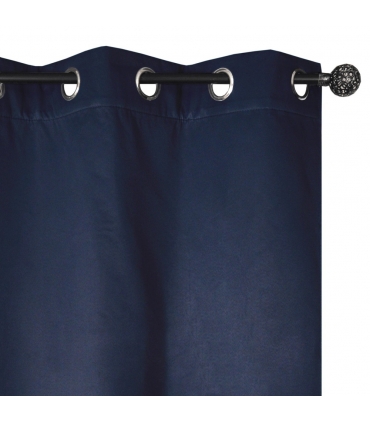 Rideau occultant thermique à œillets, Bleu indigo - 140x240cm prêt a poser Atout Ciel