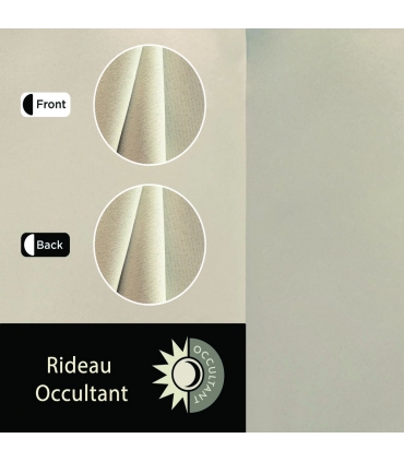 Rideau occultant, Beige, à œillets 140x240cm prêt a poser Atout Ciel