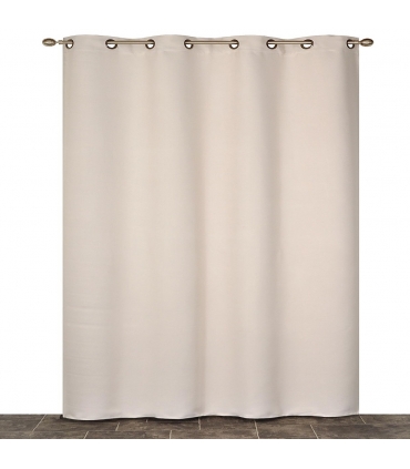 Rideau occultant, Beige, à œillets 140x240cm prêt a poser Atout Ciel