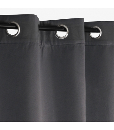 Rideau occultant thermique à œillets, Gris foncé - 140x240cm prêt a poser Atout Ciel