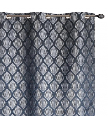 Rideau  fantaisie 100% occultant à œillets, Gris anthracite - 140x240cm prêt a poser Atout Ciel