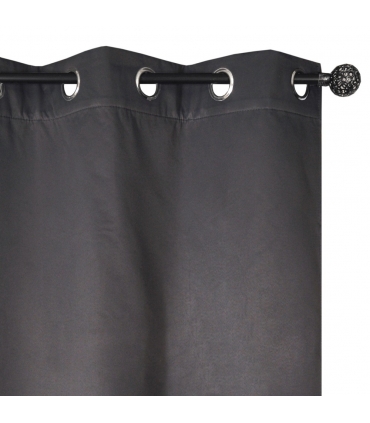 Rideau occultant thermique à œillets, Gris foncé - 140x240cm prêt a poser Atout Ciel