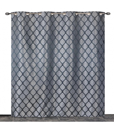 Rideau  fantaisie 100% occultant à œillets, Gris anthracite - 140x240cm prêt a poser Atout Ciel