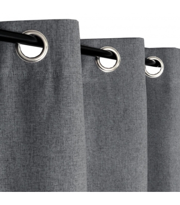 Rideau 100% occultant à œillets, Gris anthracite - 140x240cm prêt a poser Atout Ciel
