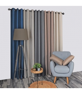 Rideau 100% occultant à œillets, Gris anthracite - 140x240cm prêt a poser Atout Ciel