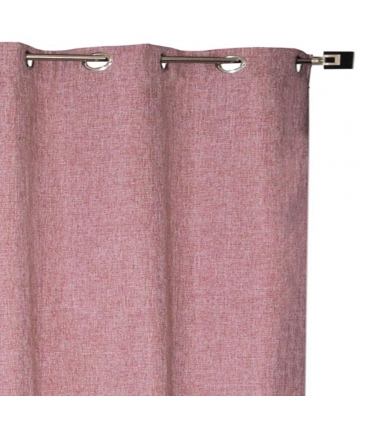 Rideau thermique effet lin chiné doublé polaire ton sur ton à œillets, Bordeaux - 135x240cm prêt a poser Atout Ciel