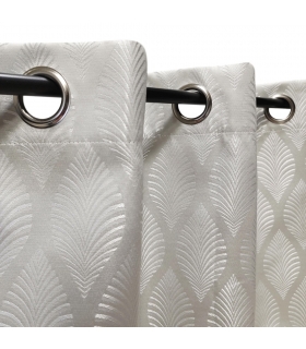 Rideau fantaisie 100% occultant à œillets, Beige - 140x240cm prêt a poser Atout Ciel