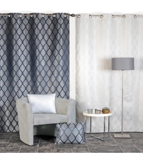 Rideau fantaisie 100% occultant à œillets, Beige - 140x240cm prêt a poser Atout Ciel