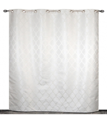 Rideau fantaisie 100% occultant à œillets, Beige - 140x240cm prêt a poser Atout Ciel