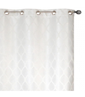 Rideau fantaisie 100% occultant à œillets, Beige - 140x240cm prêt a poser Atout Ciel